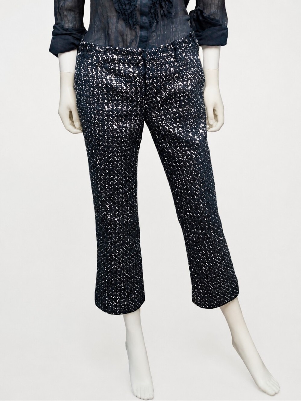 ZADIG & VOLTAIRE | Sequin Cropped Ankle Pants Black Size FR 36 / US 6